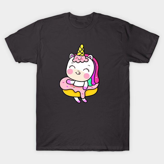 Donuts Unicorn Chubby T-Shirt by JeffDesign